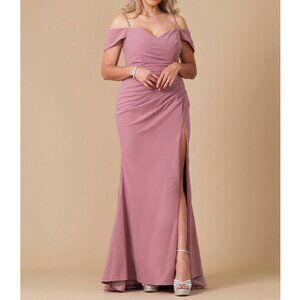 Mauve Pink Cold Shoulder Sweetheart Formal Evening Dress 12
